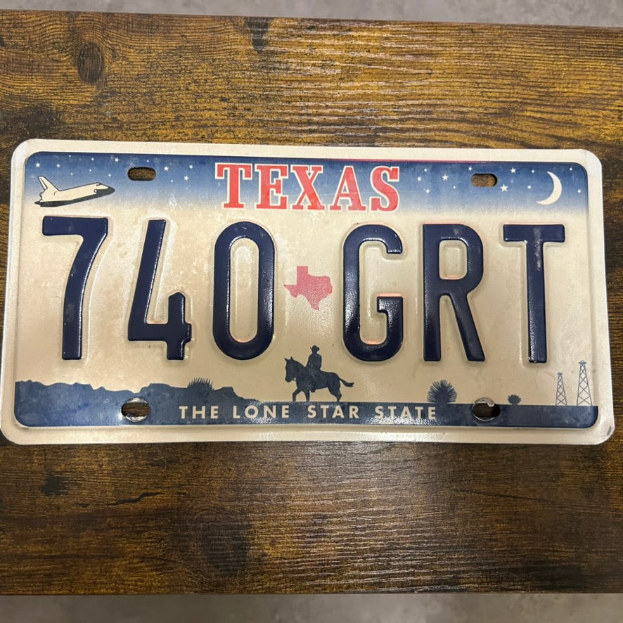 Originales US Kontrollschild / Kennzeichen Texas 740 CRT