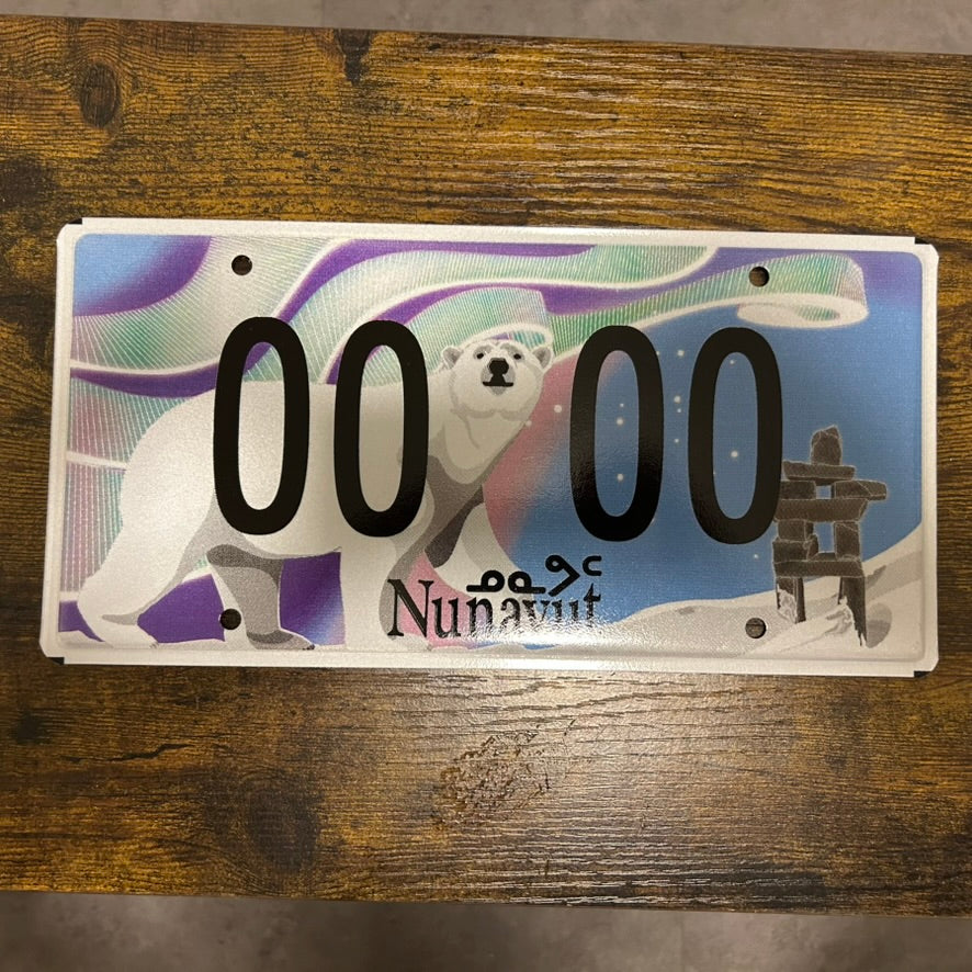Originales kanada Kontrollschild / Kennzeichen Nunavut 00 00 Muster