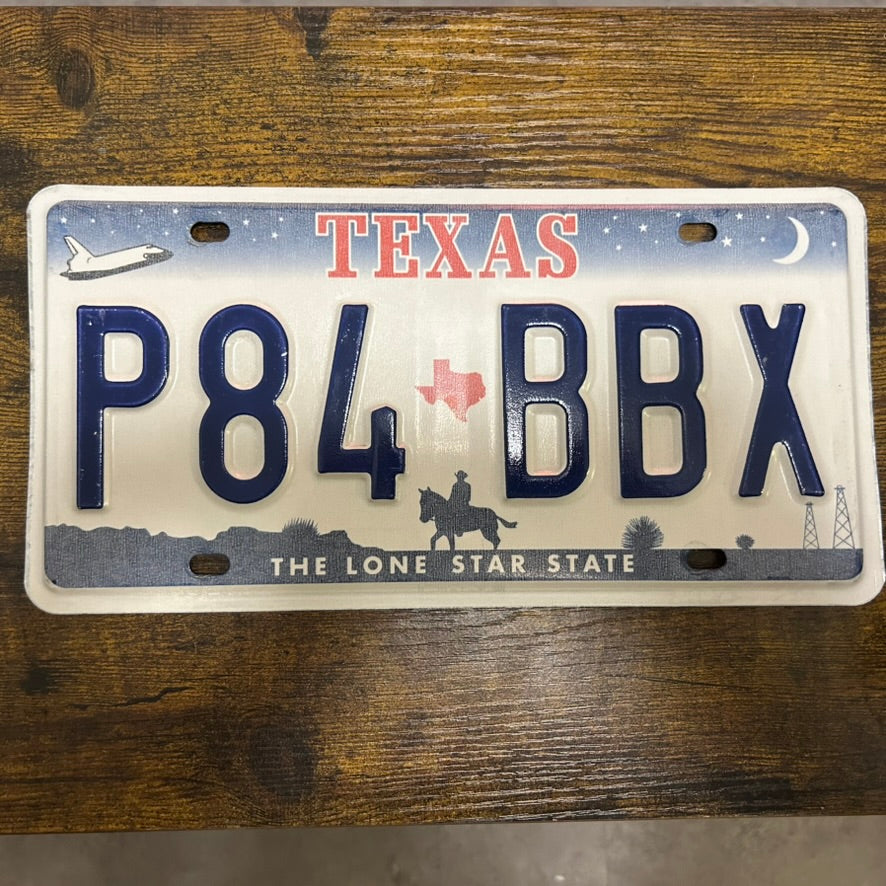 Originales US Kontrollschild / Kennzeichen Texas P84 BBX