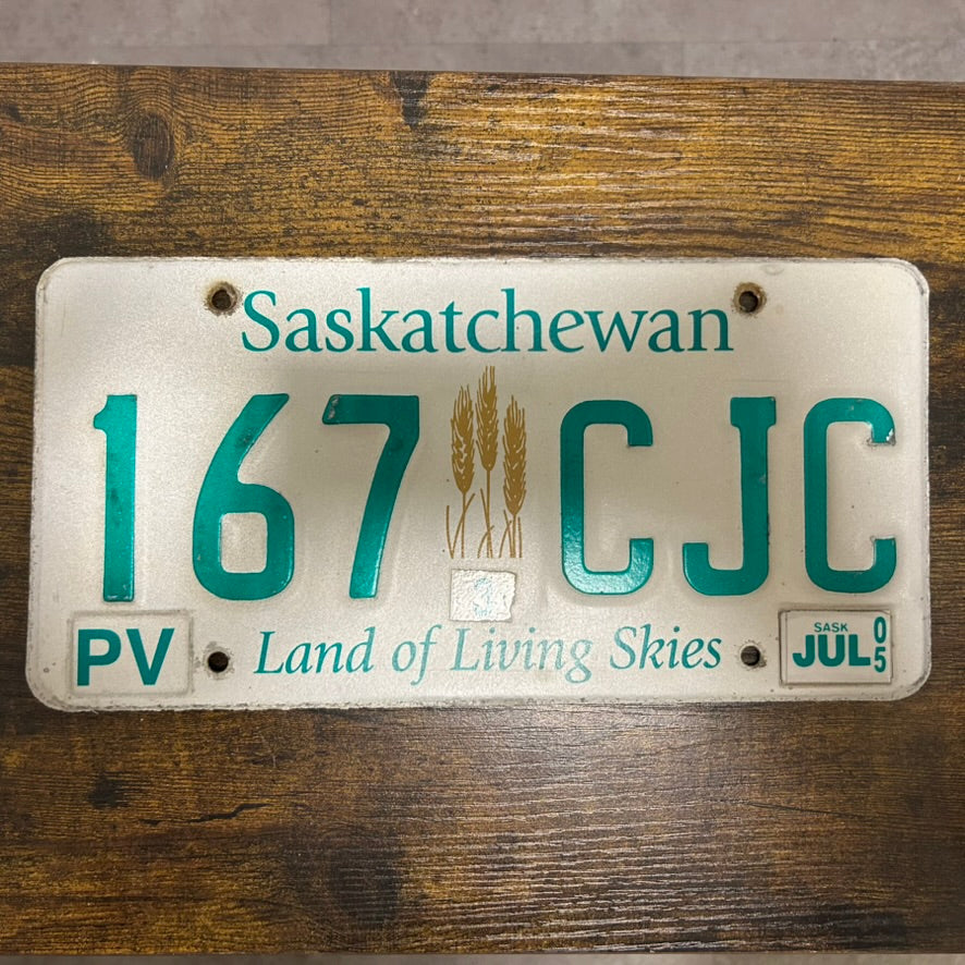 Originales kanada Kontrollschild / Kennzeichen Saskatchewan 167 CJC