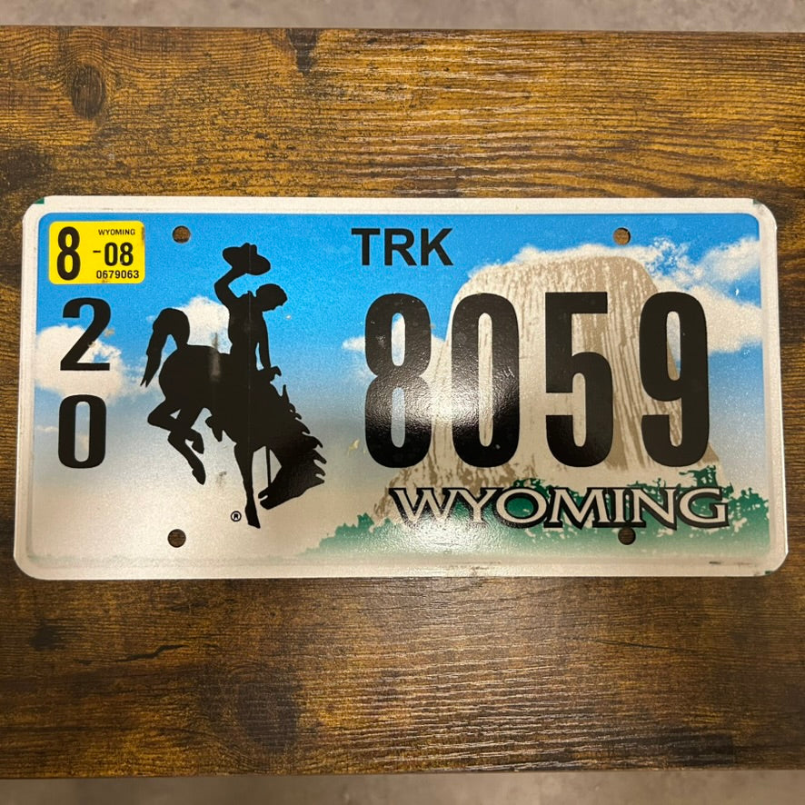 Originales US Kontrollschild / Kennzeichen Wyoming 20 8059