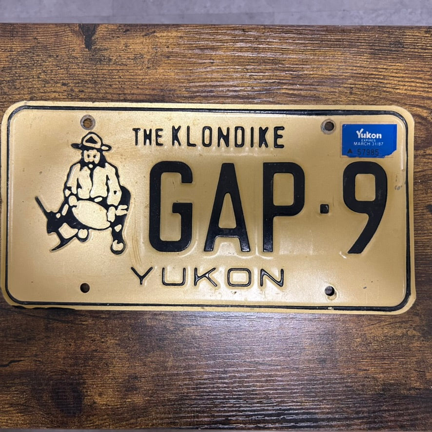 Originales kanada Kontrollschild / Kennzeichen Yukon GAP-9