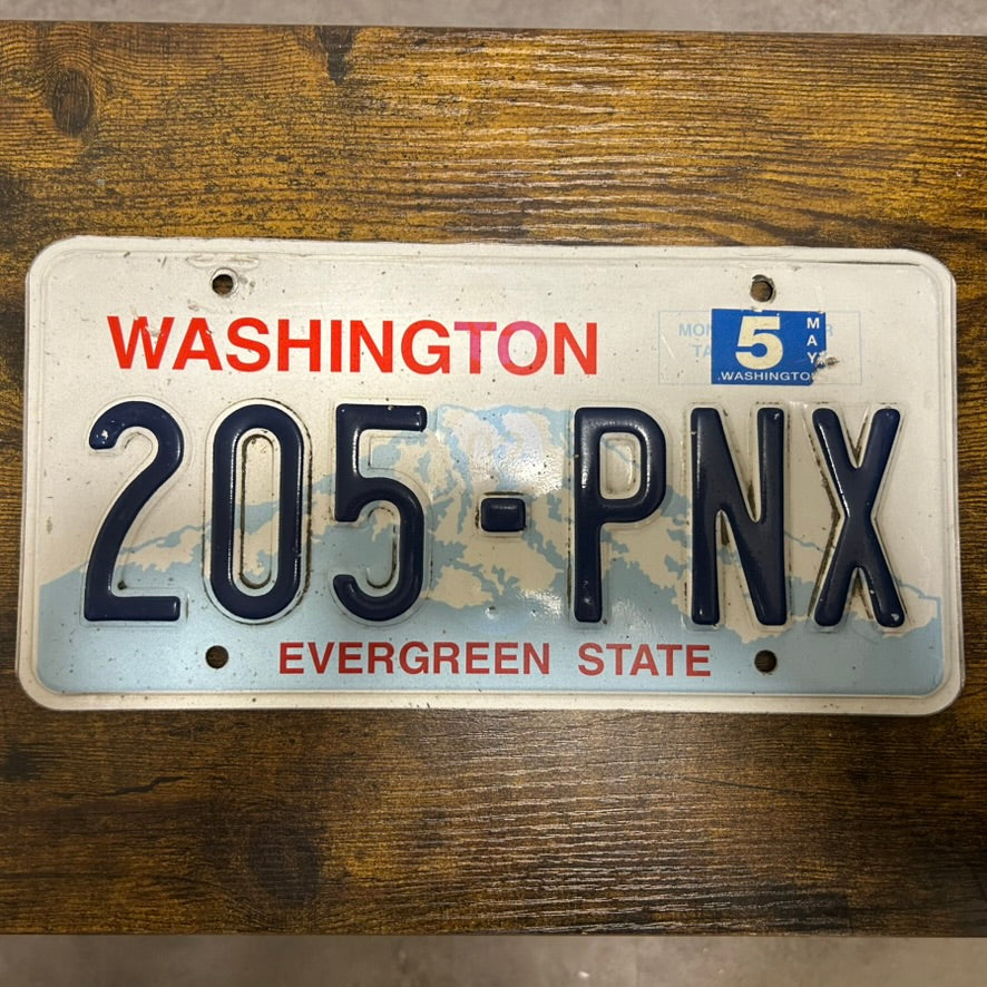 Originales US Kontrollschild / Kennzeichen Washington 205-PNX